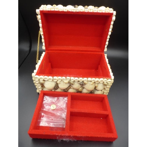 113 - Jewellery Box with Lining and Shell Covering