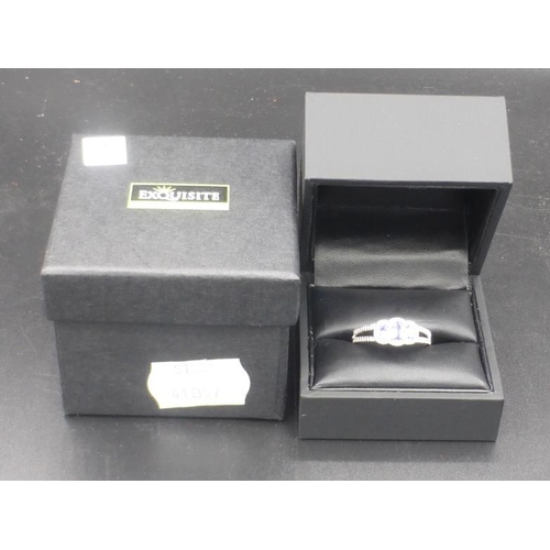 219 - Silver 925 and Tanzanite Ring (Size Q) in Presentation Box