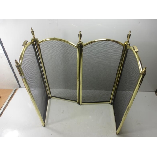 177 - Sectional Folding Brass and Mesh Fire Screen (20