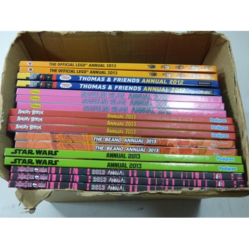 599 - A Box of Annuals including Thomas the Tank Engine, Lego and Monster High