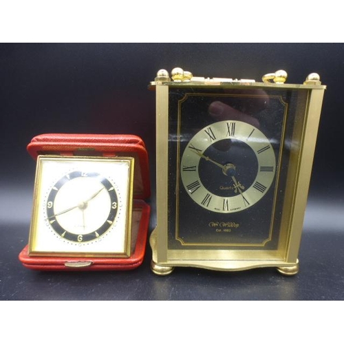 252 - W Widdop Brass Carriage Clock and Europa Travel Clock