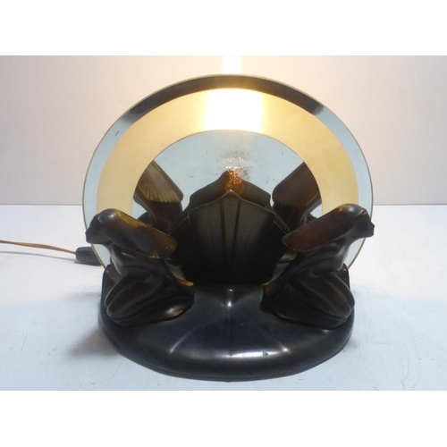 268 - Art Deco Mirrored Table Lamp (Working when tested)