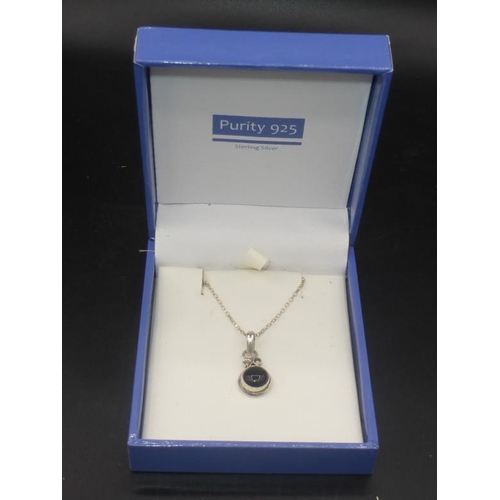 279 - Silver 925 Necklace with Onyx Pendant in Presentation Box