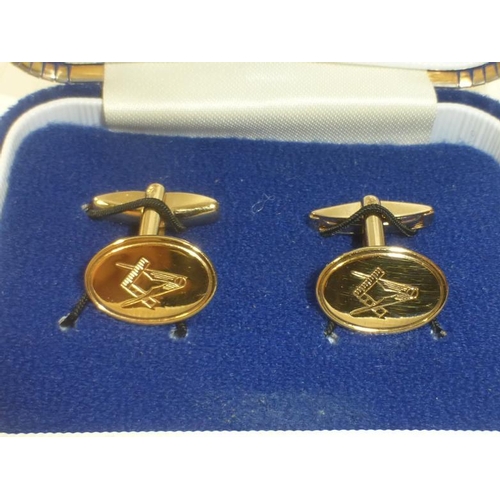 310 - Pair of Vintage Masonic Cufflinks in Original Box