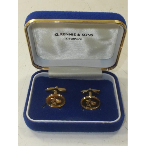 310 - Pair of Vintage Masonic Cufflinks in Original Box