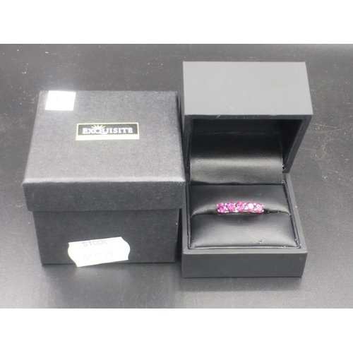 311 - Silver 925 Multi Stoned Ring (Size T) In Presentation Box