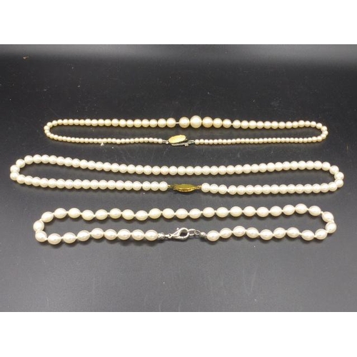 319 - Selection of 3 Fresh Water Pearl Necklaces complete with Case