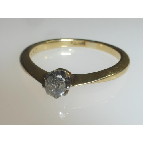 329 - Gold 18ct Solitaire Ring with Mounted .15 carat Diamond (Size 5)