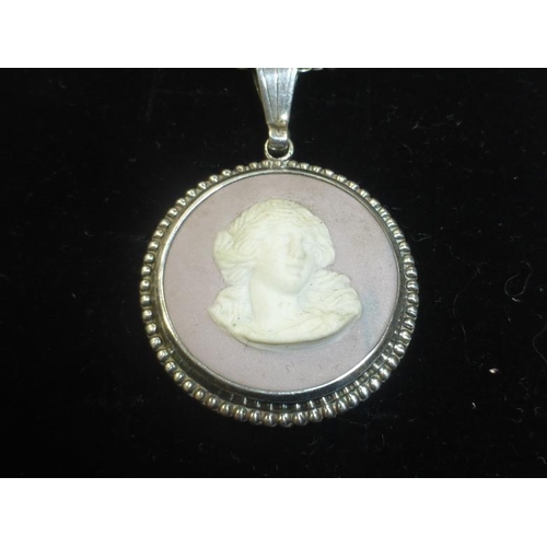 335 - Hallmarked Chester Silver Wedgwood Pendant and Chain