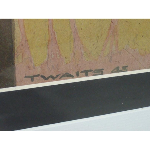 343 - T Waits Watercolour Signed (Framed and Glazed) 350mm x 270mm