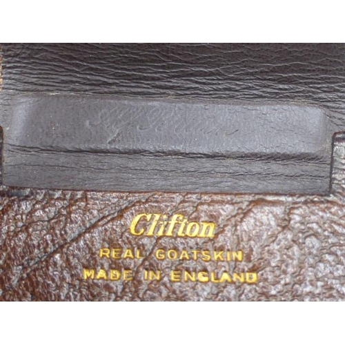 346 - Clifton Goats Skin early 20th Century Cigar / Panatella Case