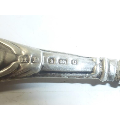 353a - Hallmarked Birmingham Matching Cherub Themed Silver Shoe Horn and Button/Lace Hook