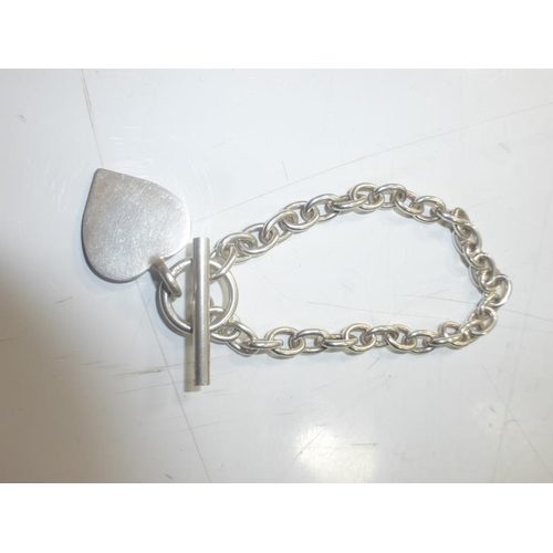 358 - Hallmarked Birmingham Silver Heart Bracelet in Presentation Box