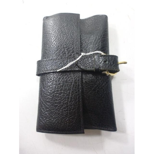 257 - Travel Leather Roll Pouch Magnetic Chess Set  (Complete)