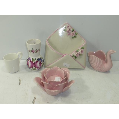 26 - Small Selection of Ceramics to include, Flower, Swan and Other
