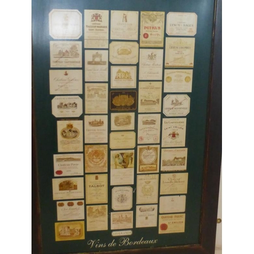 28 - Large framed Picture of Red Wine Labels