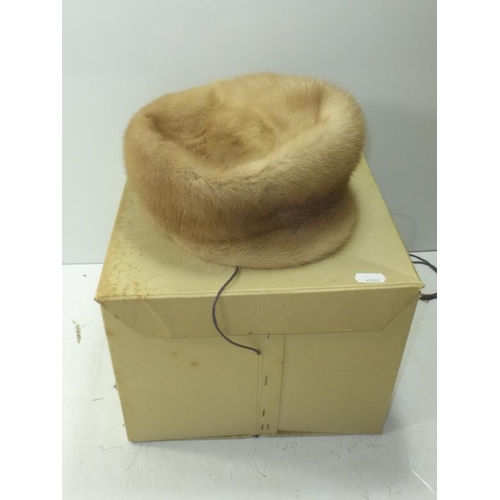 45 - Genuine Mink 1960's Peak Cap in Original Box