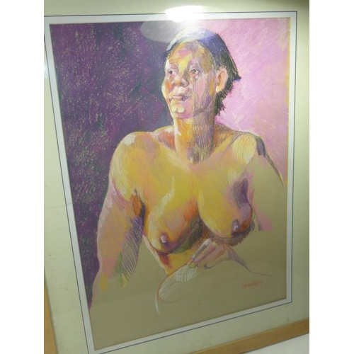 7 - Large Framed and Glazed Original Pastel of Female Form (31