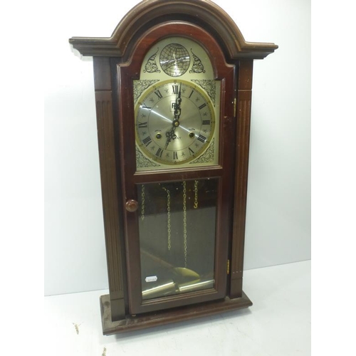 98 - Tempus Fugit Wall Clock with Pendulum and Key