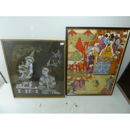 99 - Two Indian themed Framed and Glazed Pictures (50cm x 45cm & 56cm x 43cm)