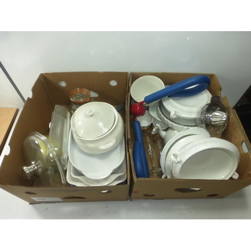 112 - Three Boxes Full of Kitchenalia including Tureens, Cafetieres amd much more