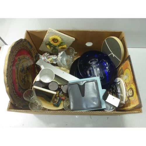 126 - Mixed lot includes Glass ware, ceramics, Wall mounted knife holder and more