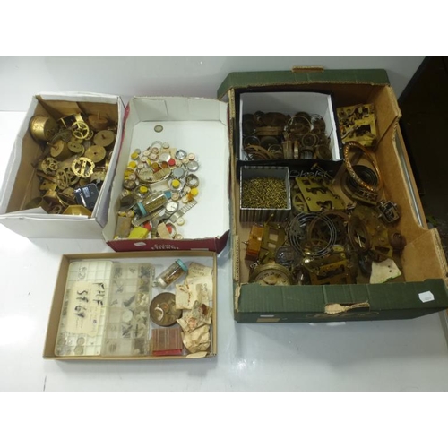 129 - Four Boxes of Mixed Clock and Watch Spares