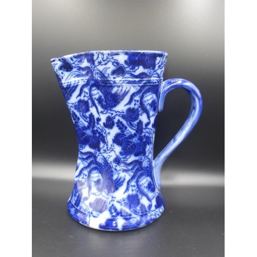 213 - Royal Doulton Flow Blue Art Nouveau Pinch Jug 17 cm Floral design