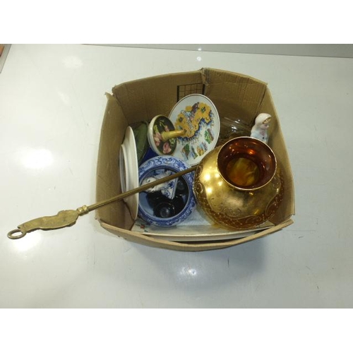 168 - Mixed Selection Including enameled Vase, Ring Holder, Brass Ware and More
