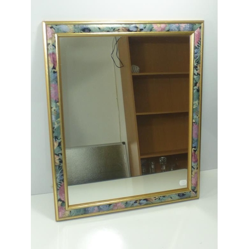 67 - Effective Art Promotions Gilt and Floral Framed Rectangular Mirror (19