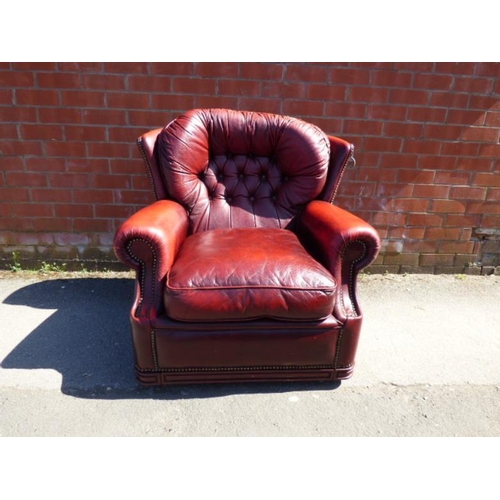 218 - Chesterfield Style OxBlood Chair