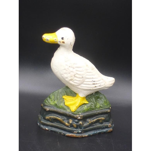 222 - Vintage cast iron duck door stopper