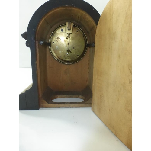 224 - French Mantle Clock with Walnut Veneer and Good French Movement  (Spares or Repairs)