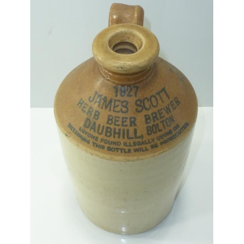 226 - Stoneware bottle from herb beer brewer, Daubhill, Bolton dating 1927