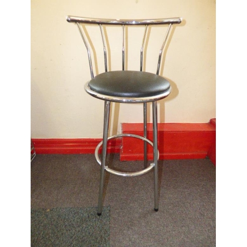 493 - Chrome and Faux Leather Breakfast Stool