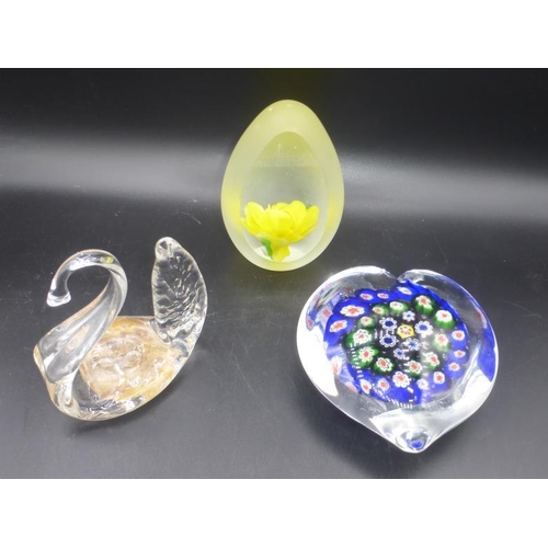 250 - Selection of Studio Glass Including Paperweights, and Figure's