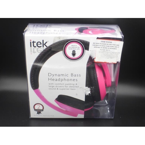 619 - New Pair of Itek Dynamic Bass Headphones (Tested Working and Boxed) Amazon £29.99