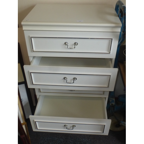 633 - White Chest of Five Drawers