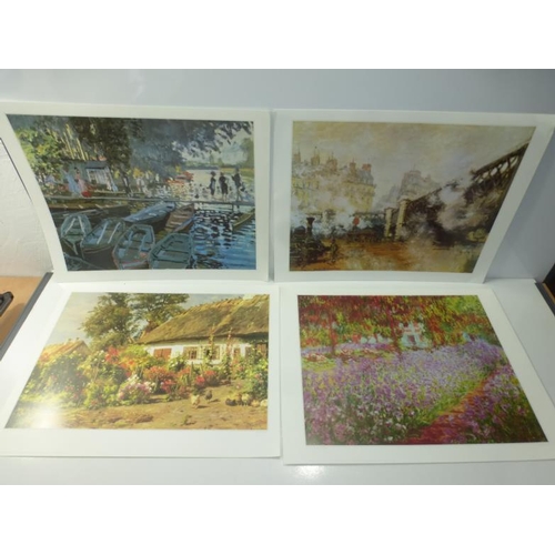 405 - Approx 12 Bordered Prints of works by P Nightingdale, Monet, Van Gogh and More (50cm x 40cm)