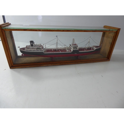 11 - Model Ship in Glass case Mark J.L. Hanna