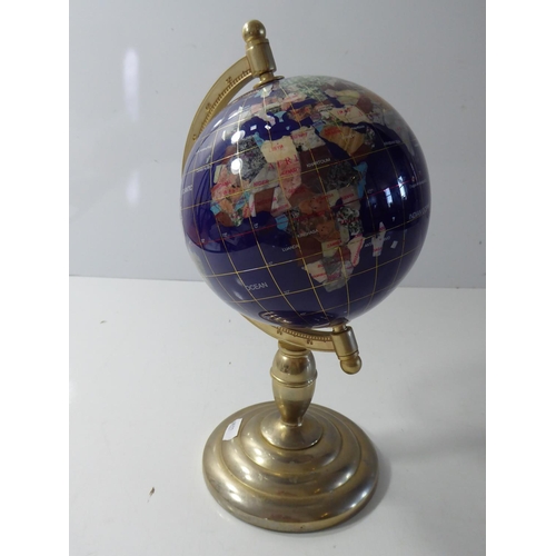 89 - Gemstone Globe - Lapis Lazuli on stand