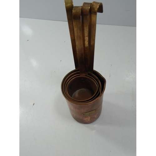 93 - Set of Victorian Copper and Brass Serving Measures