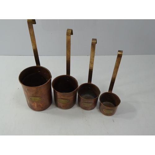 93 - Set of Victorian Copper and Brass Serving Measures