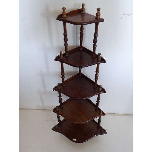 695 - Mahogany 5 Shelf Corner Wot-Not (50