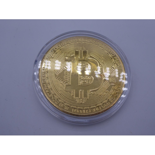 269a - Two Commemorative Coins Including Bitcoin and Donald Trump both in Cases