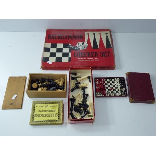 120 - Vintage Backgammon/Chess Set And Other