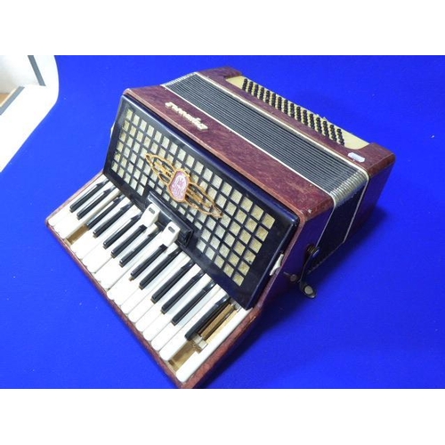 123 - Russian Accordion Complete with Case- (no damage to bellows)