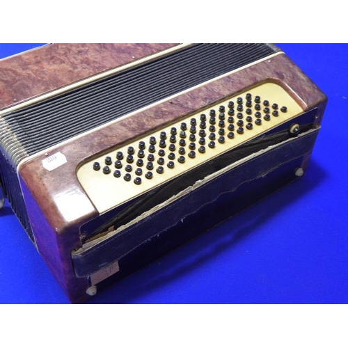 123 - Russian Accordion Complete with Case- (no damage to bellows)