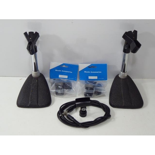 135 - Two Table Top Microphone Stands complete with Accessories