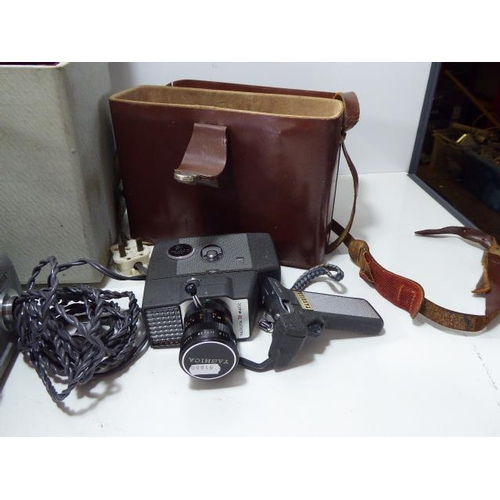 128 - 8MM Elmo projector complete with orginial case and box and Yashica U-matic camera